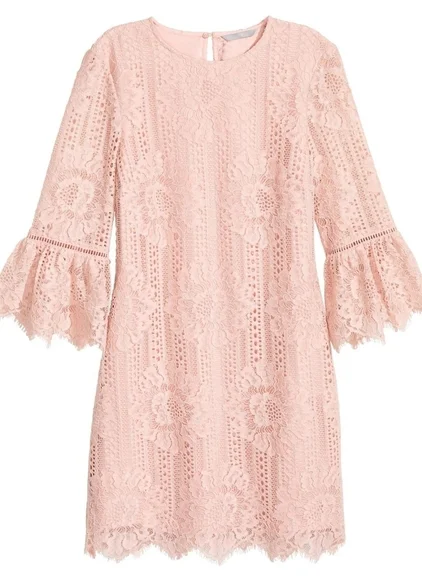 H&M Women's Blush Lace Mini Dress - Picture 3 of 15